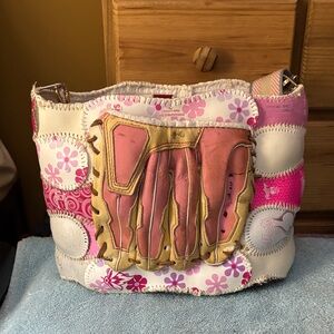 Pink and Gold Patchwork Women's Bag